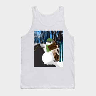 Ski Hill Bound Snowman Hitchhiker Tank Top